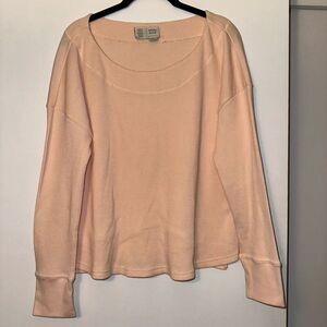 Anthropologie Saturday Sunday Women’s Peach Waffle Shirt Medium EUC